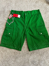Watson Studios Men's Green Cotton Canvas Cargo Shorts Cargo Pockets Button picture