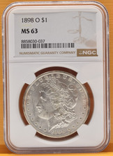 1898 O Morgan Silver Dollar NGC MS63 $1 Coin New Orleans Uncirculated Buy It Now picture