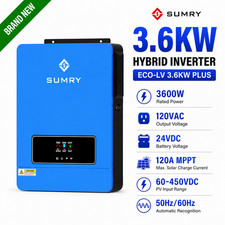 SUMRY 3.6KW Hybrid Solar Inverter 24V 120V Pure Sine Wave MPPT 120A Dual Output picture