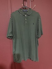 Polo Ralph Lauren Polo Shirt Men’s XXL Green White Stripe Pony Logo picture