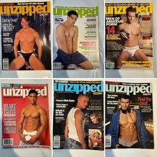 Vintage UNZIPPED Magazine Lot Of 6 - ‘98, ‘99, & ‘02 Gay Men’s picture