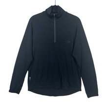 Icebreaker Bodyfit 260 Mens M Black Merino Wool Half Zip Base Layer Thumb Loops picture