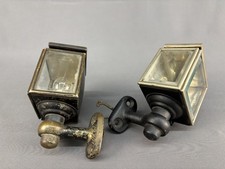 Antique 1923 Pair of Studebaker Car Lanterns, W/One Bulb, For Parts (15H) picture