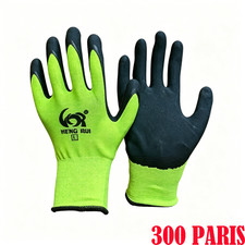 WHOLESALE 300 Pairs PREMIUM LIME Latex Rubber Palm Coat Work Safety Gloves S M L picture