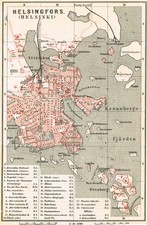 HELSINKI 1883  Finland Original map city plan  city plan Helsingfors Suomi picture