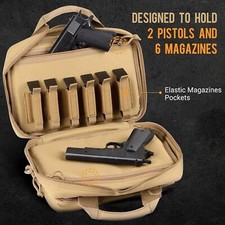 Tactical Gun Soft Case Pistol Bag Double Handgun Firearm Storage Shooting Range picture