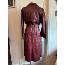 Vintage Etienne Aigner leather trench with brass accent. picture