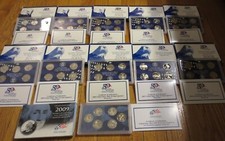 1999 to 2009 Proof Quarter Sets 11 Sets 56 State Quarters U.S. Mint Box & Coa. picture