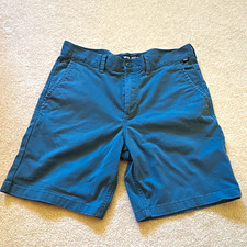 VANS Men’s Blue Chino Shorts Relaxed Fit Cotton Flat Front Zip Pockets picture