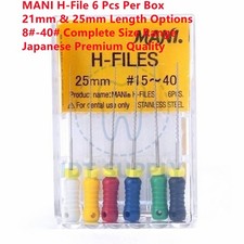 MANI H-File Stainless Steel 6 Pcs 21mm 25mm 8#-40# Root Canal Hand File picture