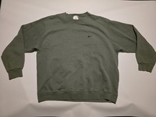 Vintage 90s Nike Pistachio Sage Green Sweatshirt Swoosh Check Crewneck Men's XL picture