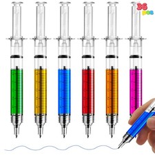 JOYIN 36pk Retractable- Syringe Pens 36 Count (Pack of 1), Red,Black,Blue picture