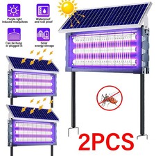 2PCS Solar Bug Zapper Outdoor 4500V Mosquito Fly Trap Insect Killer for Backyard picture