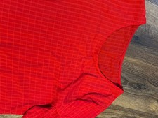 Womens Red Solid Crew Neck Short Sleeve Pullover Knit Regular Fit T-Shirt picture