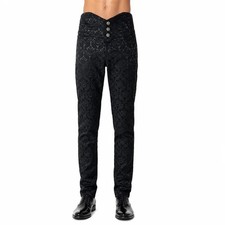 Men's Obscura Trousers Pants Steampunk Black Brocade picture