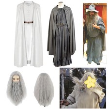 Gandalf White & Grey Outfit Halloween Carnival Party Cosplay Costume Wig Suit picture