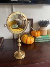 Vintage Solid Brass Vanity Mirror- 2 sided picture