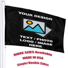 Custom Flag Personalized Flags - Print Your Own Logo Image Text USA picture