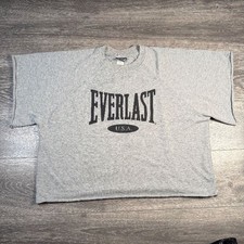Vintage 90s Everlast USA Logo Graphic Workout Training Cropped USA Sweatshirt XL picture