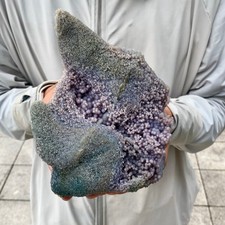 2.27LB Natural purple grape agate quartz crystal granular mineral specimen picture