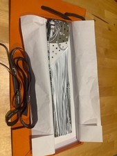 BNIB Hermes Bandana leather fringes Twilly Kaki / Blanc / Noir picture