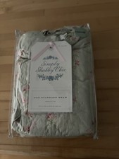 NEW Simply Shabby Chic Green Pink Rose Floral Scalloped Standard Pillow Sham picture