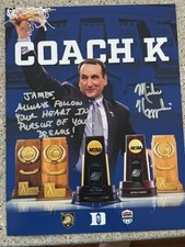 Mike Krzyzewski Coach K Autographed 8.5x11 Photo Duke Blue Devils JAMES picture