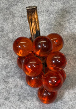 Vintage 1960s Lucite Orange Amber Grapes Cluster MCM decor picture