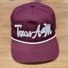 Texas A&M Aggies Hat Snapback 47 Brand Hitch Rope Red Script Spell Out One Size picture