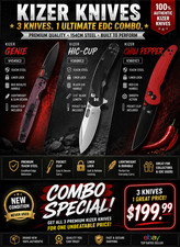 Kizer Genie Folding Knife + Kizer HIC-CUP Folding Pocket Knife + Kizer Chili Pep picture