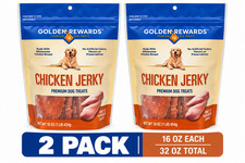 2 Packs Golden Rewards Chicken Jerky Premium Dog Treats All Dogs 16 oz Each picture
