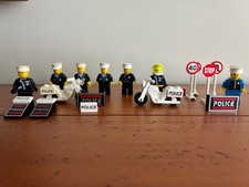 Vtg Lego Lot of Police Minifigs w/motorcycles, signs, etc. picture