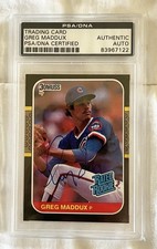 1987 Donruss Greg Maddux #36 Rated Rookie PSA/DNA Authentic Auto Signed RC HOF picture