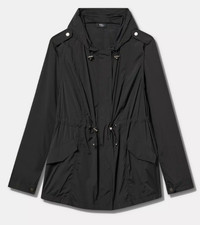 Torrid Happy Camper Nylon Windbreaker Jacket Black Size 2X Hooded picture