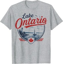 Lake Ontario, Vintage Canadian Great Lake Retro Unisex T-Shirt picture