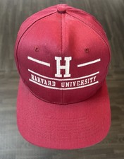 Vintage 90’s Harvard University Ivy League Hat Cap KC Snapback Crimson Red Rare picture