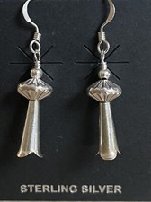 Navajo  Sterling Squash Blossom  Earrings picture
