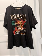 American Rebel Rock N Roll Graphic T-Shirt Born To Be Free Tiger XL picture