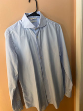 Suitsupply Egyptian Cotton Blue Solid Extra-Slim Dress Shirt 15.5/39 picture