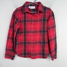 Rachel Riley Shirt Unisex Size 7 Red Long Sleeve Button Plaid Casual School picture