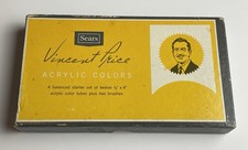 1960’s Vincent Price Sears Acrylic Paints Set Vintage Horror Movie Star picture