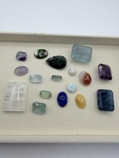 Large Mixed Loose Gemstone Lot 10–33mm Vintage Faceted Cabochons Tested picture