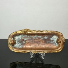 Jennings Brothers Art Nouveau Woman Water Lily Metal Vanity Pen Tray  picture