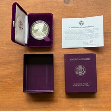 1986-S 1 oz Proof Silver Eagle in Capsule with Original Box and COA picture