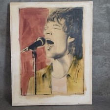 Patrick McCarthy Oil on Canvas Painting, Mick Jagger, Julien's Auctions Tag Huge picture