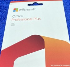 Microsoft Office Professional Plus 2021 Retail 1 PC Product Card Sealed  picture