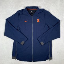 Illinois Fighting Illini Nike Jacket Mens Large Blue Full Zip Vented NCAA picture