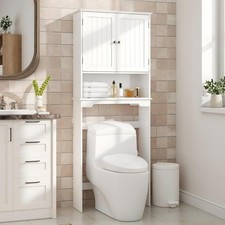 Over the Toilet Storage Cabinet, Bathroom Shelves with Double Doors picture