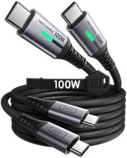 INIU USB C Cable, [6.6ft, 2-Pack] 100W USB C to C Fast Charging Cord, Braided Ty picture