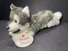 Russ Berrie Yomiko Classic Grey Wolf Stuffed Animal 12” Realistic Plush NWT picture